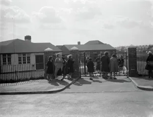 The opening of Blackfen Central School, Kent. External view from outside