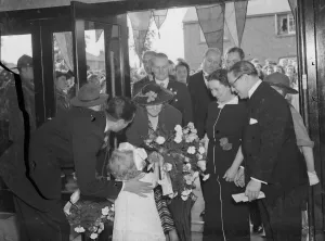 Opening of the Wardona Cinema in Swanscombe, Kent. Amongst those attending are