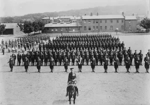 Under orders for China. Lt Colonel T C Mathias, DSO, at the head of the 2nd