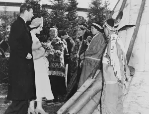 Original caption: The Royal Visit to Canada. The King and Queen visited the Ojibway