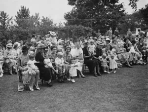 Orpington garden fete in Kent. The baby show. 1938