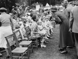Mothers Prints: Orpington garden fete in Kent. The baby show. 1938