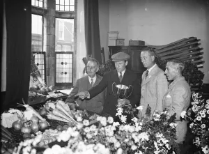 Plants Prints: At the Orpington Horticultural Show, from left to right, Mr Nauem, Mr King, cup winner