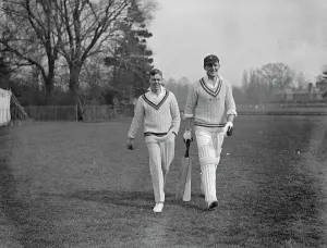 Sportsman Prints: Oxford University Cricket Club Practice Hodgkinson and B G E Vanderbilt. 30