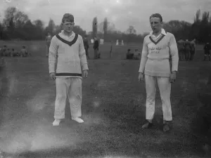 Adult Prints: Oxford University Cricket Club Practice Left is M Patten and right is B H Lyon