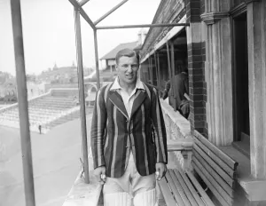 Blazer Prints: Oxford University cricketer s. E T Benson ( wicket keeper ). June 1928