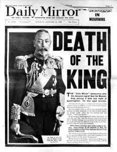 Newspaper Prints: Front page of the Daily Mirror with the news of the death of King George V - 21