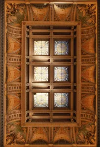 Painted ceiling in the Library of Congress, Washington DC