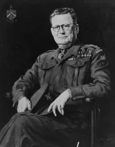 1940s Prints: The painting in oils of Brigadier General Wade Hampton Hayes. O. B. E. on its way