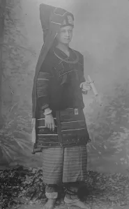 Indigenous Prints: Palaung Lady with one of the giant cheroots for which Burma is famous for 31 December