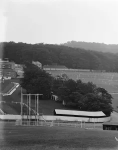 Railings Prints: Panoram of Goodwood race course. 27 July 1929