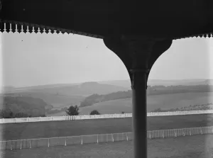 Railings Prints: Panorama of Goodwood race course. 27 July 1929