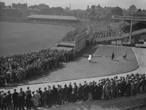 A panoramic view of the Oval during the 1930 test match 16 August 1930 History