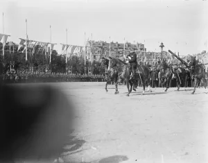 Paris Victory March Marshals Foch and Joffre heading the procession 14 July 1919