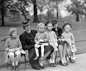 Family Collection: In the park Mrs. C. V. Blundell with her children Caroline and Dermet, and Lady Child