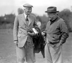Parliamentary Golf Tournament at Walton Heath. Sir John Simon and Sir Emsley Carr