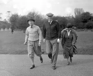 Parliamentary Golf Tournament at Walton Heath. Captain Peter Macdonald, Sir John Simon