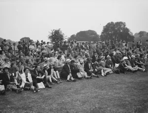Fair Prints: People watching the period dress show at Lullingstone Park near Eynsford, Kent
