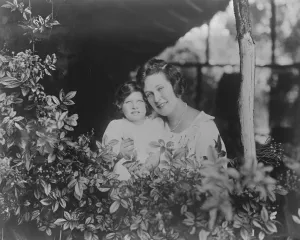 Peter Pan and little Ann at home at Tree Tops. Miss Pauline Chase now Mrs Alexander