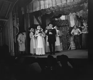 Petts Wood Operatic Society performing on stage. 1936