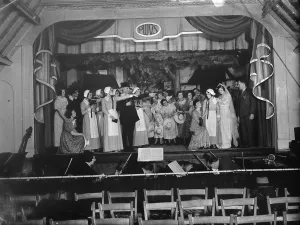 Petts Wood Operatic Society performing on stage. 1936