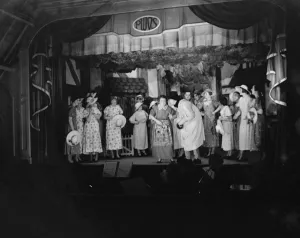 Petts Wood Operatic Society performing on stage. 1936