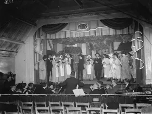 Petts Wood Operatic Society performing on stage. 1936