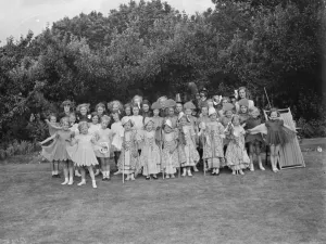 Costumes Prints: The Pettswood church fete in Kent. 1938