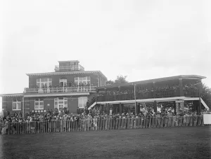 Picture of Goodwood specially taken for Mr Hubbard. The crowded course. August 1929