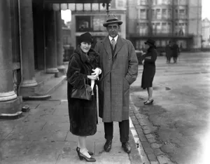 Fur Coat Prints: Pictured at Brighton, Sussex - Prince and Princess Colonna. 1927