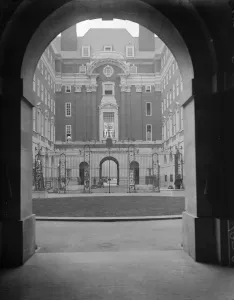Picturesque new BMA building with architecture of the past. A picturesque glimpse