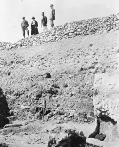 Side of pit showing stratification from the Palestine excavation 1924
