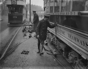 Drivers Prints: At places where the electric tram system changes from overhead cables to underground cables