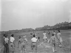 Education Prints: Play leadership. Penhill. Circle games. 1937