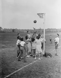 Education Prints: Play leadership. Penhill. Netball. 1937