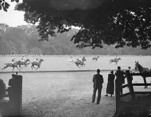 Event Prints: Play in progress at the Cowdray Park Polo Tournament at Midhurst in Sussex. A general