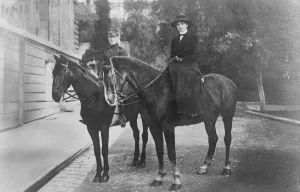 Romania Prints: The plight of the Greek Royals King George of Greece out riding with his sister