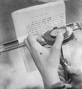 Writing Prints: Pocket Typewriter Dr H E Wetherell of Philadelphia has invented this curiosity in