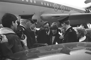London Life Prints: Police at London Aiport escort Davy Jones, singer with the American pop group