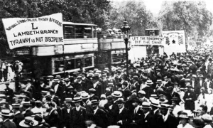Vauxhall And Lambeth Prints: Police Strike 1919 The Lambeth contingent marching to take part in the Trafalgar