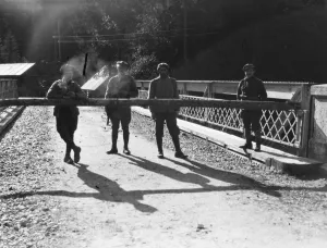 Polish frontier. Czechoslovakia. Polish frontier road and frontier guards of both nations
