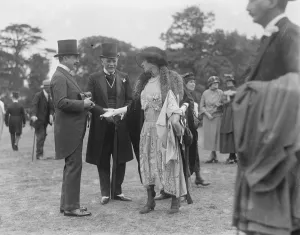 Umbrella Prints: Polo at Hurlingham Mr Foxhall King talking to Lord and Lady Ludlow