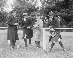 Polo Mallet Prints: Polo at Hurlingham - Old Oxonians versus Old Cantabs. Lord Huntingdon and his son