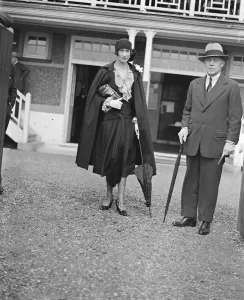 Polo Prints: Polo at Hurlingham - Queens Bays versus 10th Hussars. Sir Harold and Lady Snagge