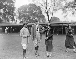 Society Collection: Polo at Hurlingham. Raja Hamit Singh, Colonel Keighley, Mrs McKay 18th May 1925
