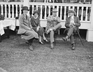 Club House Prints: Polo Pony and Horse show at Ranelagh Left to right Mrs Miller, Mrs and Hon L Lowther