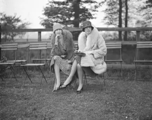 Handbag Prints: Polo at Ranelagh. The Misses Owen and Molly Le Bas. 2 May 1928