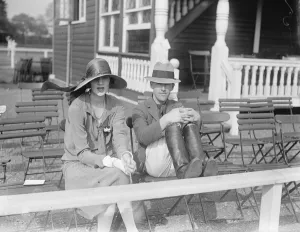 Sitting Prints: Polo at Ranelagh. Mr Filmer Sankey ( who played for Eton ) with Mrs Filmer Sankey