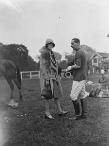 Polo at Ranelagh - Ramblers versus Wasps. Lady Furnival and Captain J C Rogerson