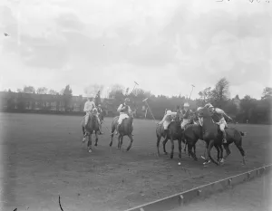 Riders Prints: Polo at Ranlagh, Berkshire America versus Ranelagh A tussle for the ball near